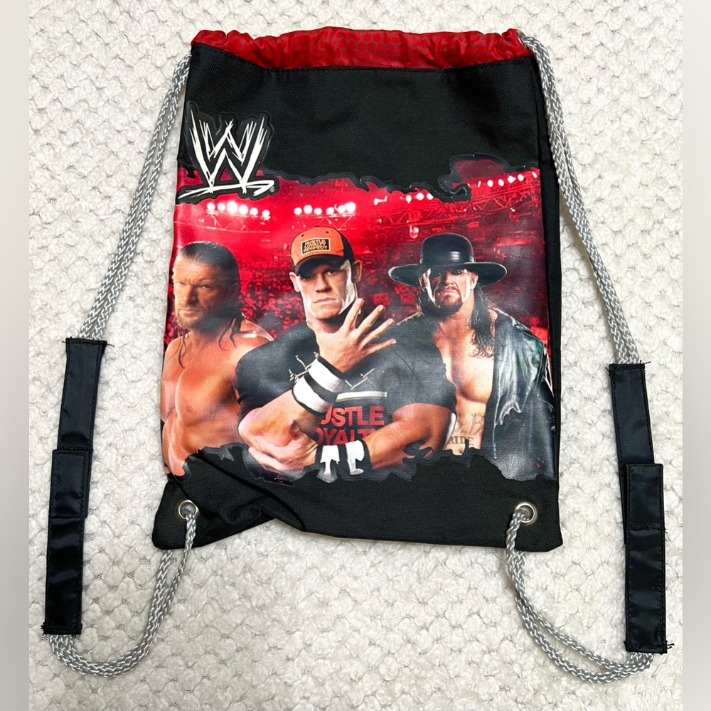 (NWOT)WWE Wrestling Backpack Cinch Bag John Cena The Undertaker 2009 Medium Size